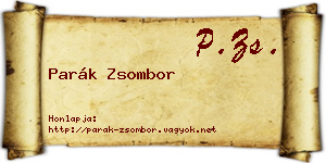 Parák Zsombor névjegykártya