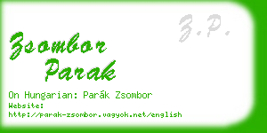 zsombor parak business card