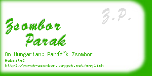zsombor parak business card